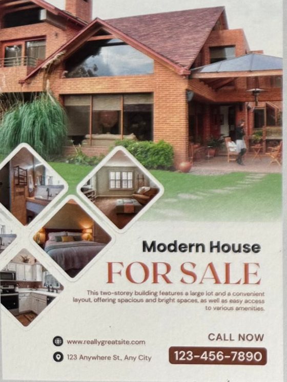 Sample ad: Home for sale