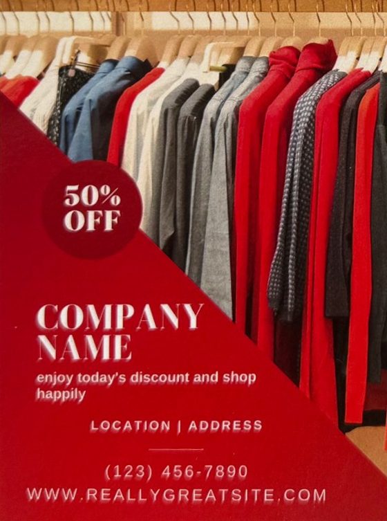 Sample ad: Clothing store